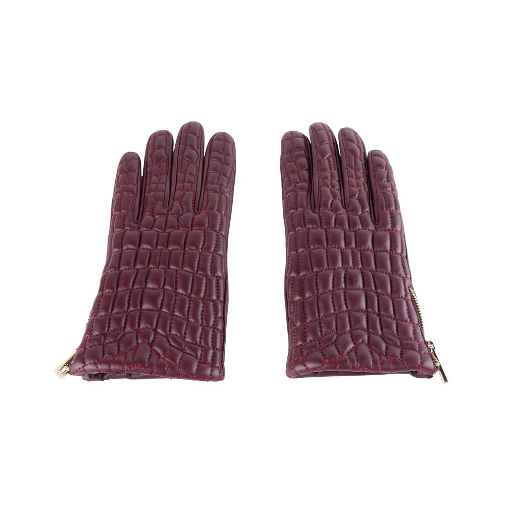Cavalli Class Red Lambskin Women Glove-Cavalli Class-7.5|S-Urbanheer