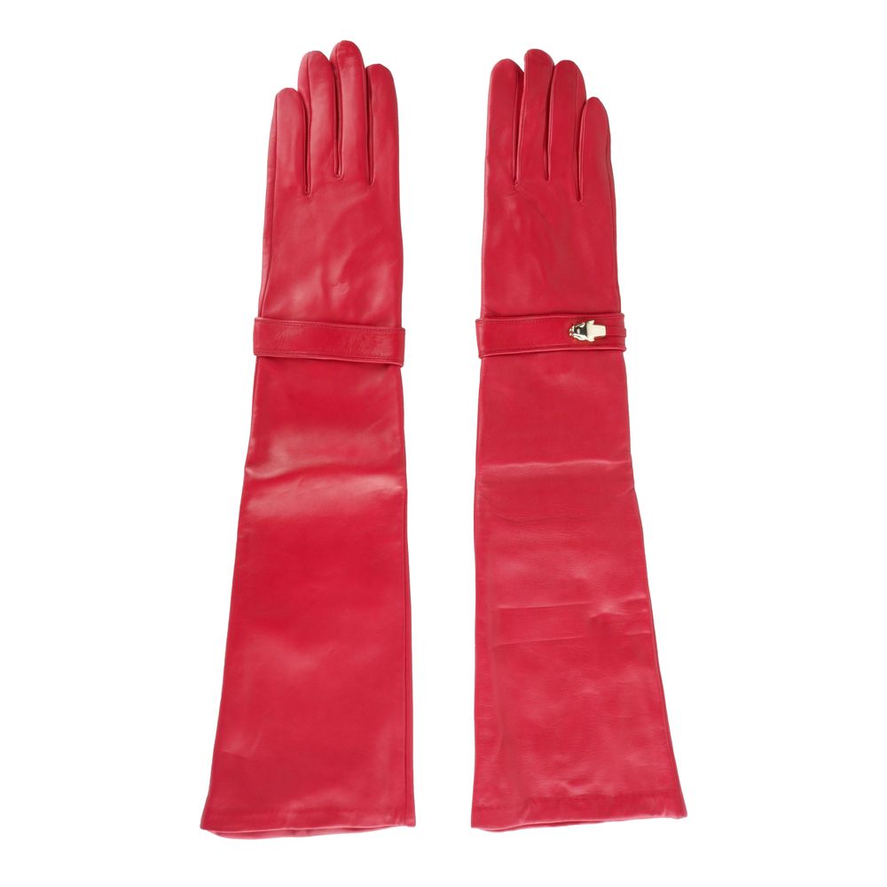 Cavalli Class Red Lambskin Women Glove-Cavalli Class-7|S-Urbanheer