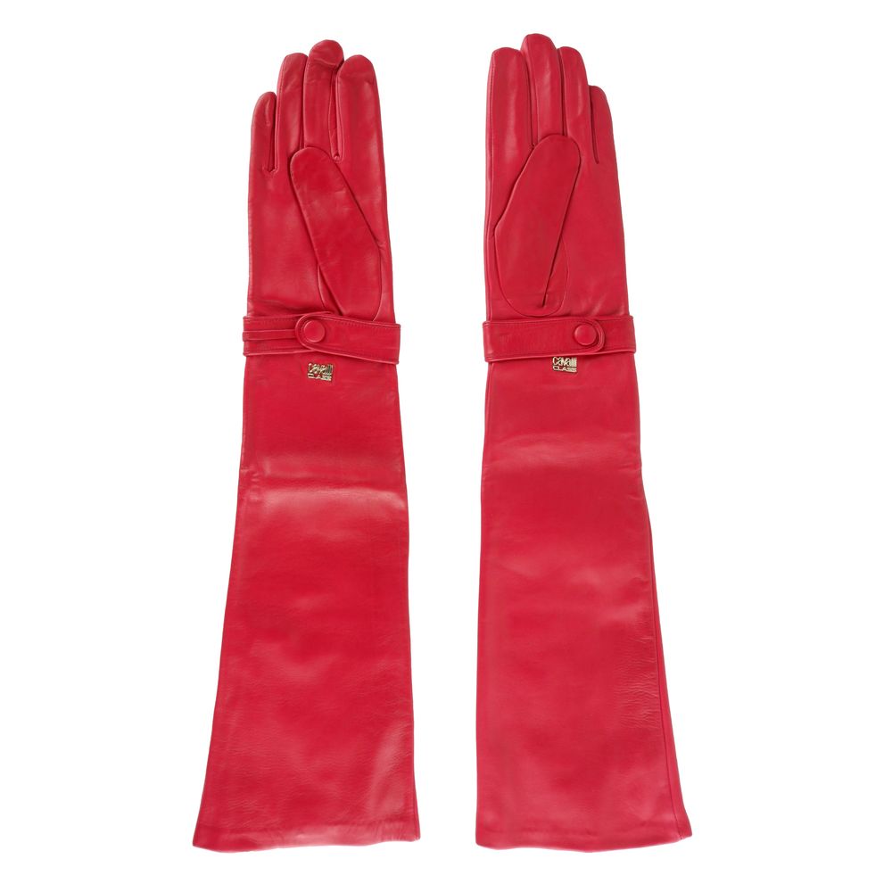 Cavalli Class Red Lambskin Women Glove-Cavalli Class-7|S-Urbanheer