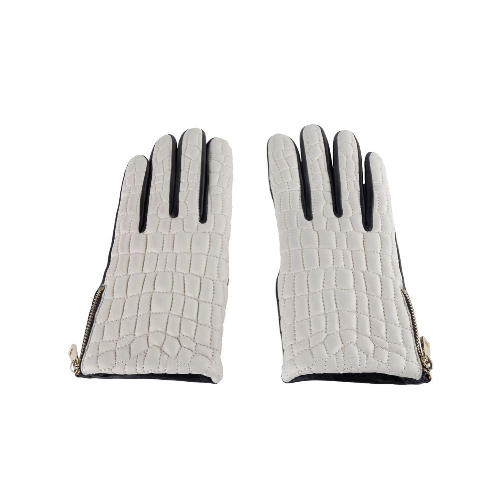 Cavalli Class Gray Lambskin Women Glove-Cavalli Class-7.5|S-Urbanheer