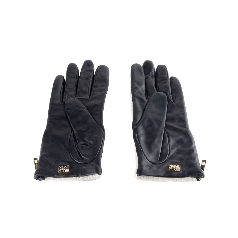 Cavalli Class Gray Lambskin Women Glove-Cavalli Class-7.5|S-Urbanheer