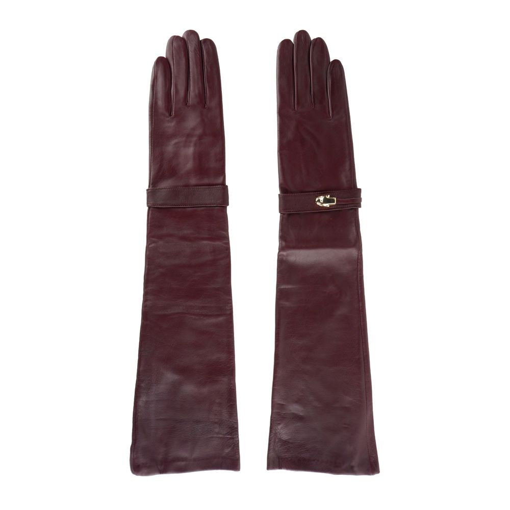 Cavalli Class Red Lambskin Women Glove-Cavalli Class-7.5|S-Urbanheer