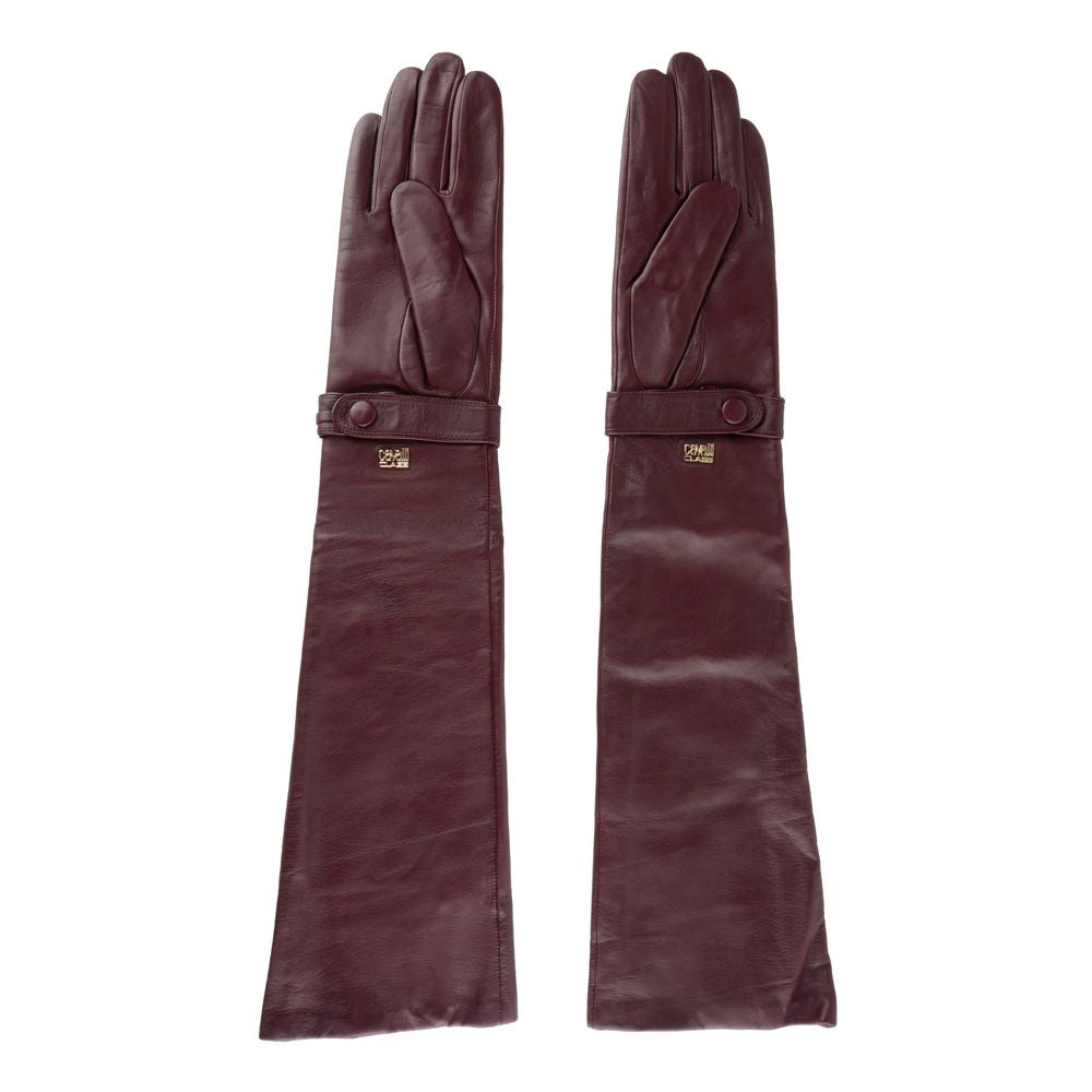 Cavalli Class Red Lambskin Women Glove-Cavalli Class-7.5|S-Urbanheer