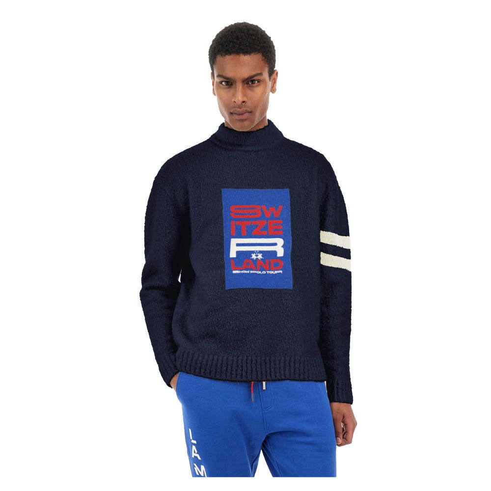 La Martina Blue Polyamide Sweater-La Martina-M-Urbanheer