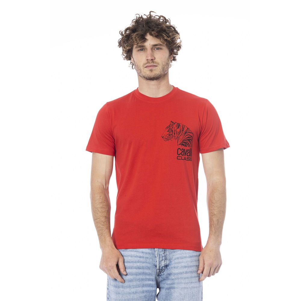 Cavalli Class Red Cotton Men T-Shirt-Cavalli Class-M-Urbanheer