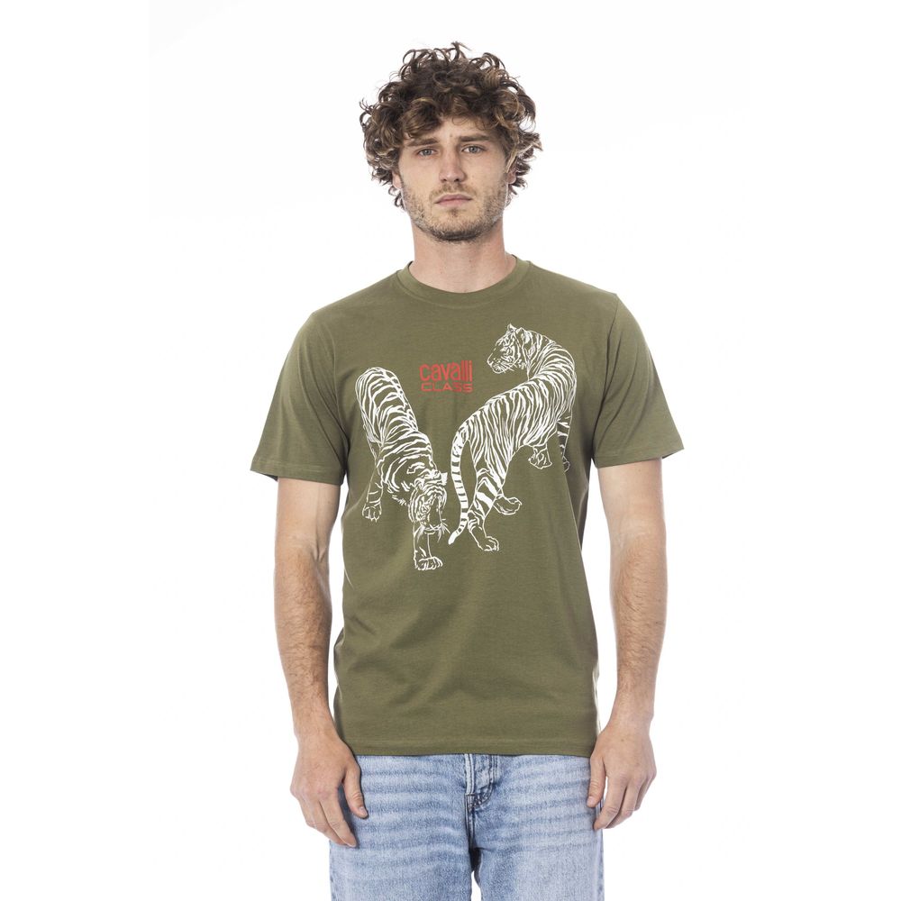 Cavalli Class Green Cotton Men T-Shirt-Cavalli Class-XL-Urbanheer