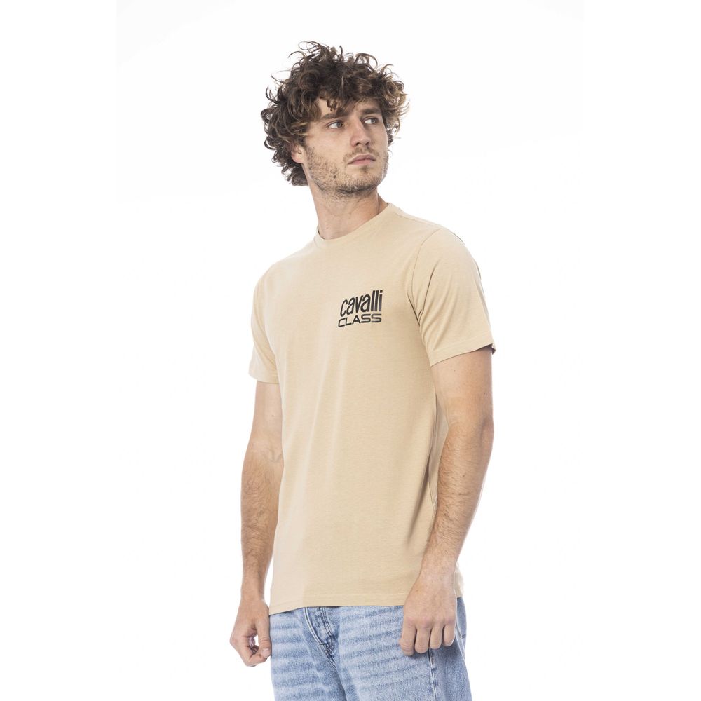 Cavalli Class Beige Cotton Men T-Shirt-Cavalli Class-L-Urbanheer
