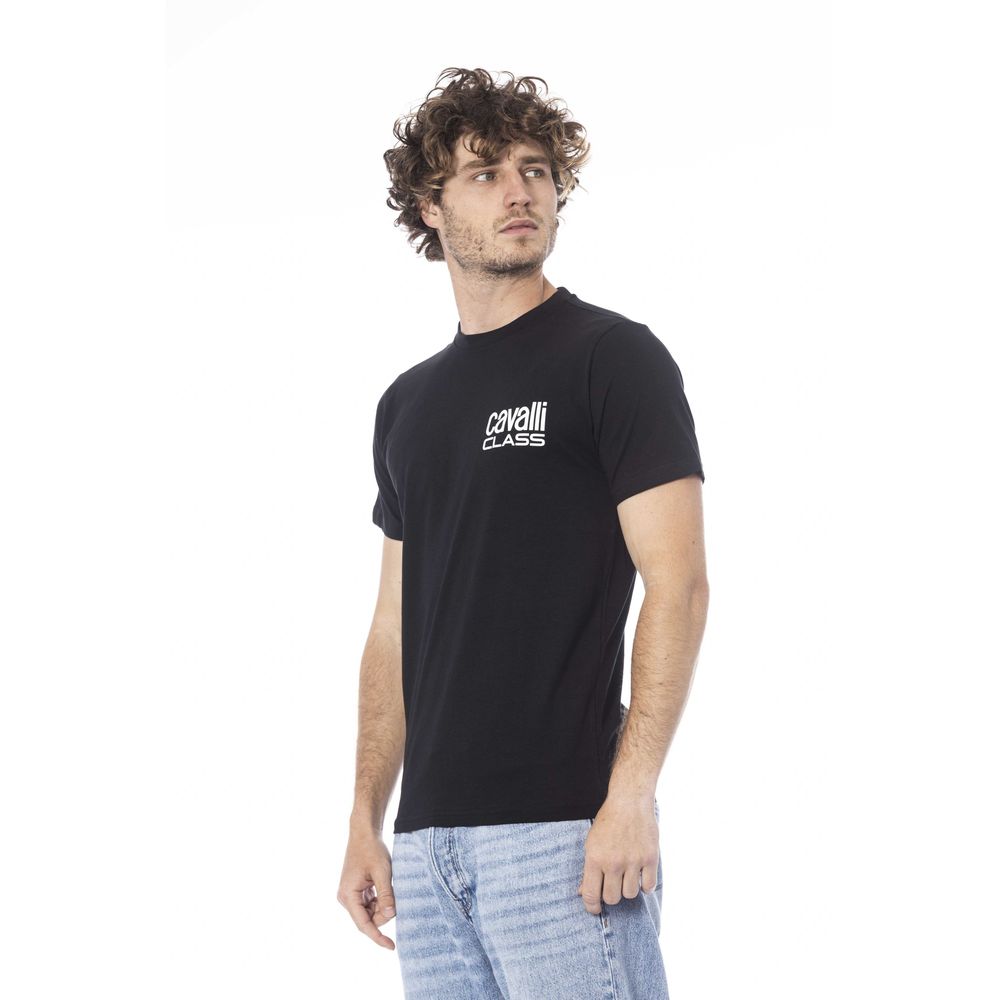 Cavalli Class Black Cotton Men T-Shirt-Cavalli Class-L-Urbanheer