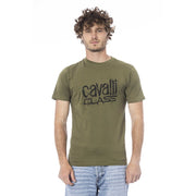 Cavalli Class "Green Cotton Men T-Shirt"-Cavalli Class-L-Urbanheer