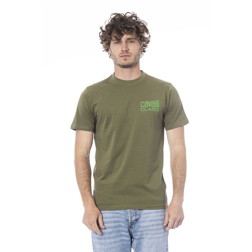 Cavalli Class Green Cotton Men T-Shirt-Cavalli Class-M-Urbanheer