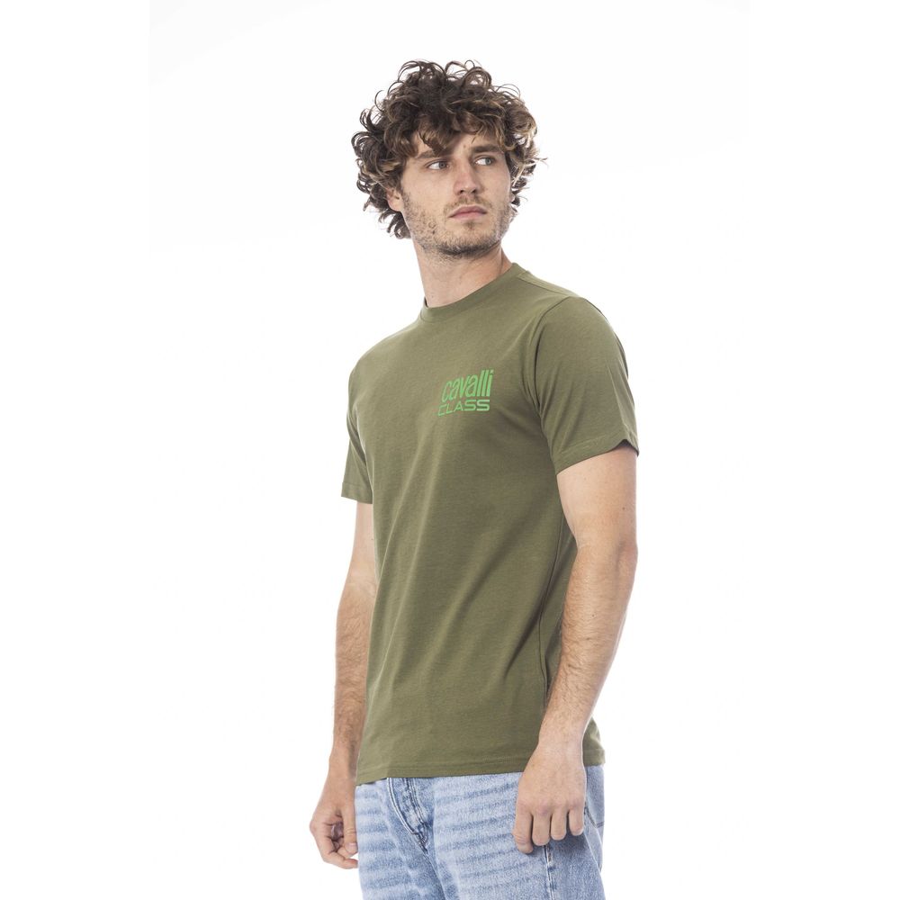 Cavalli Class Green Cotton Men T-Shirt-Cavalli Class-M-Urbanheer