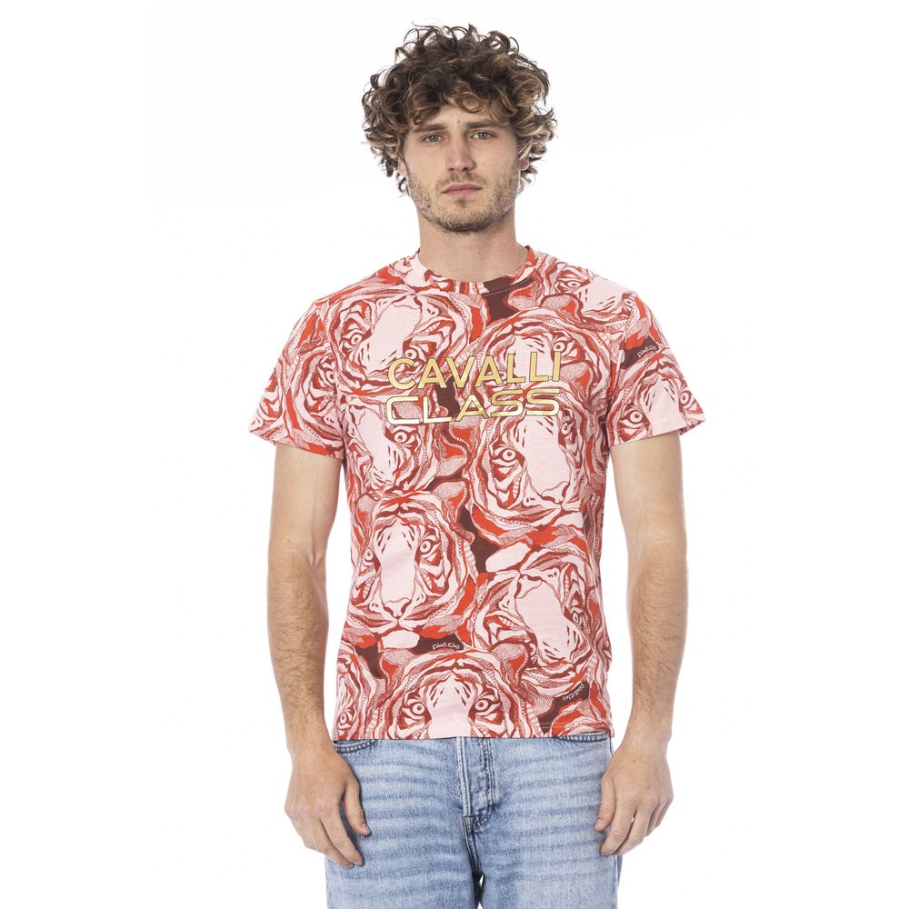 Cavalli Class Red Cotton Men T-Shirt-Cavalli Class-M-Urbanheer