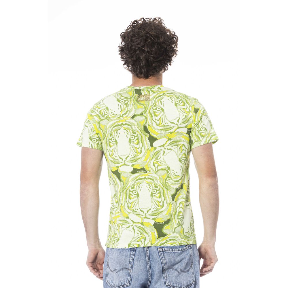 Cavalli Class Green Cotton Men T-Shirt-Cavalli Class-M-Urbanheer
