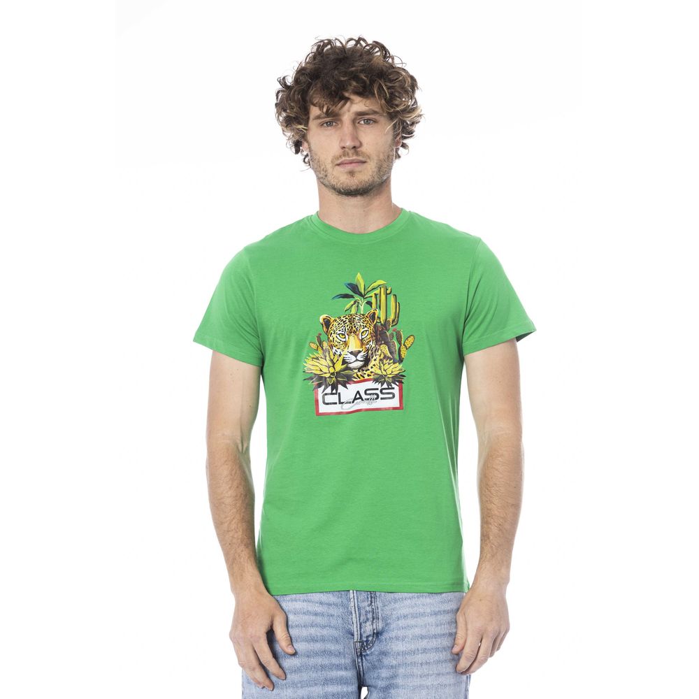 Cavalli Class Green Cotton Men T-Shirt-Cavalli Class-M-Urbanheer