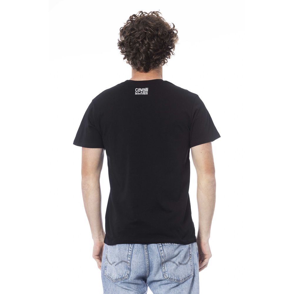 Cavalli Class Black Cotton Men T-Shirt-Cavalli Class-L-Urbanheer