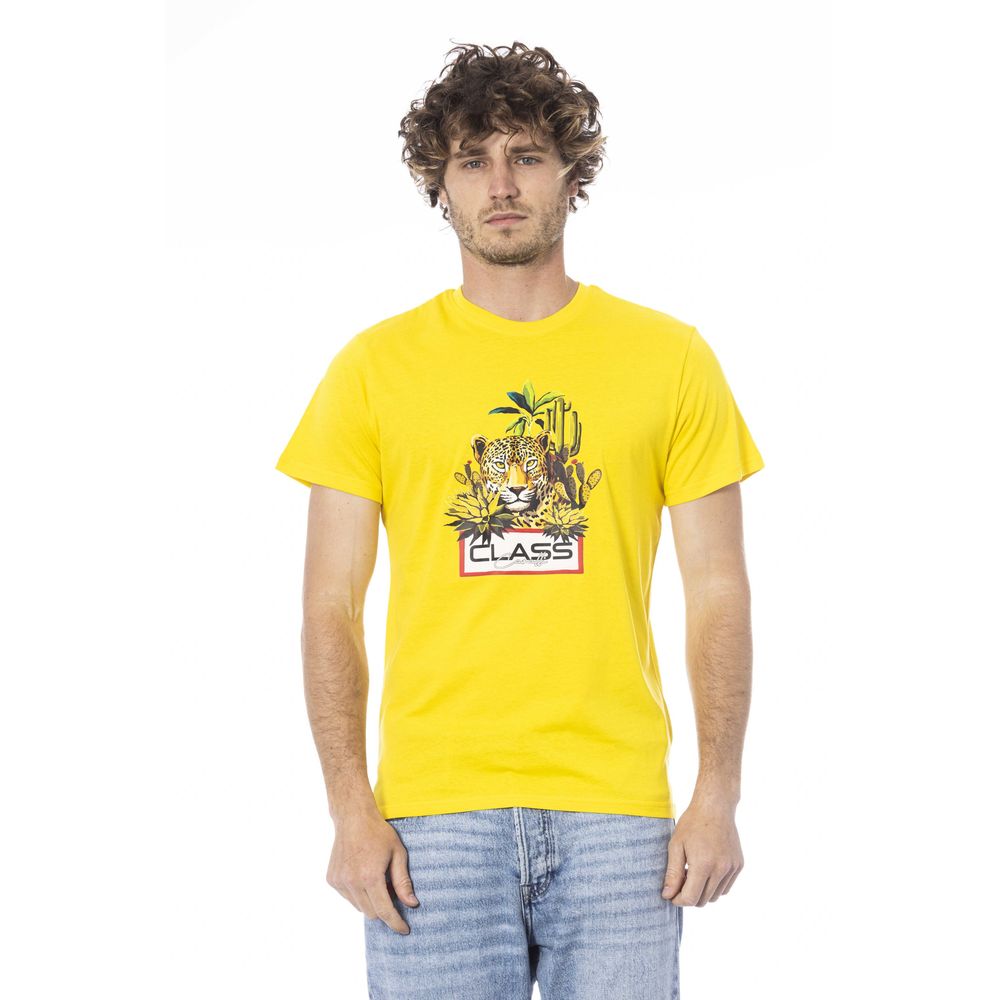 Cavalli Class Yellow Cotton Men T-Shirt-Cavalli Class-S-Urbanheer
