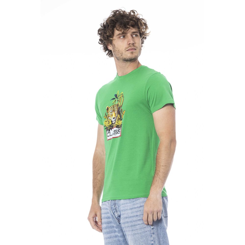 Cavalli Class Green Cotton Men T-Shirt-Cavalli Class-M-Urbanheer
