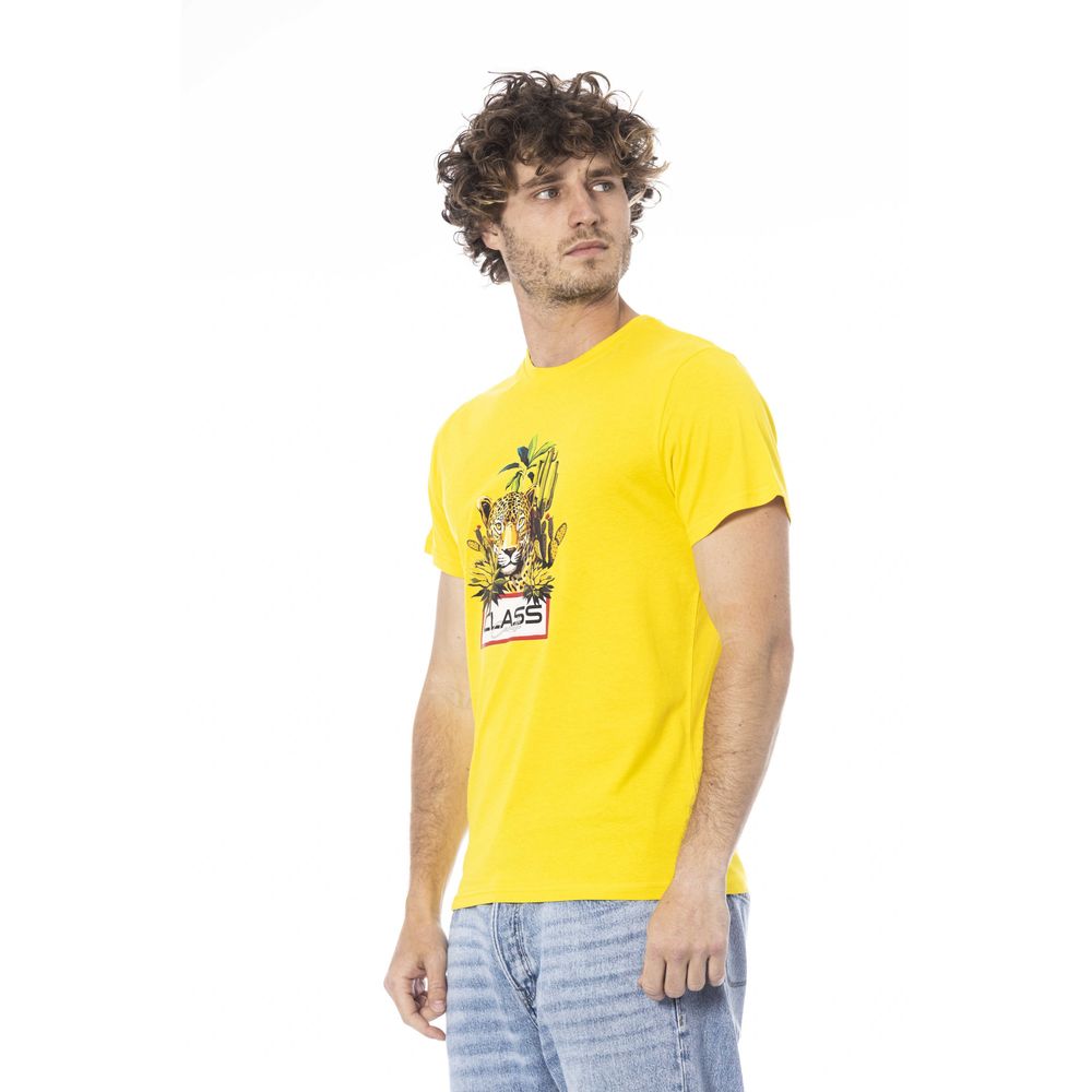 Cavalli Class Yellow Cotton Men T-Shirt-Cavalli Class-S-Urbanheer