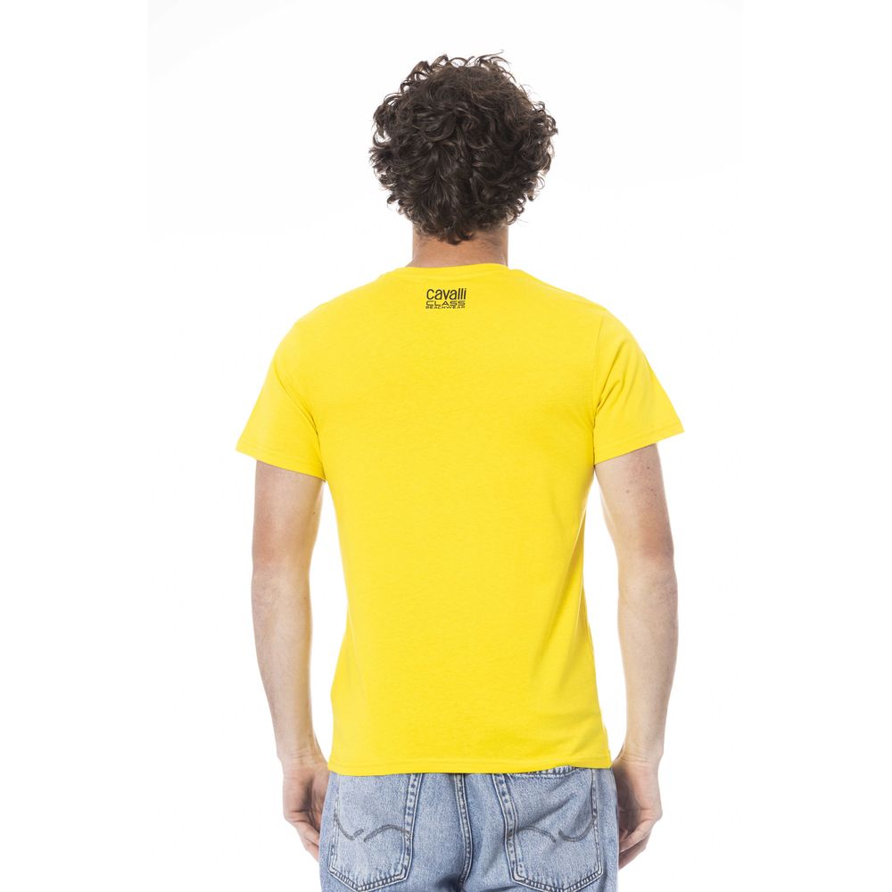 Cavalli Class Yellow Cotton Men T-Shirt-Cavalli Class-S-Urbanheer