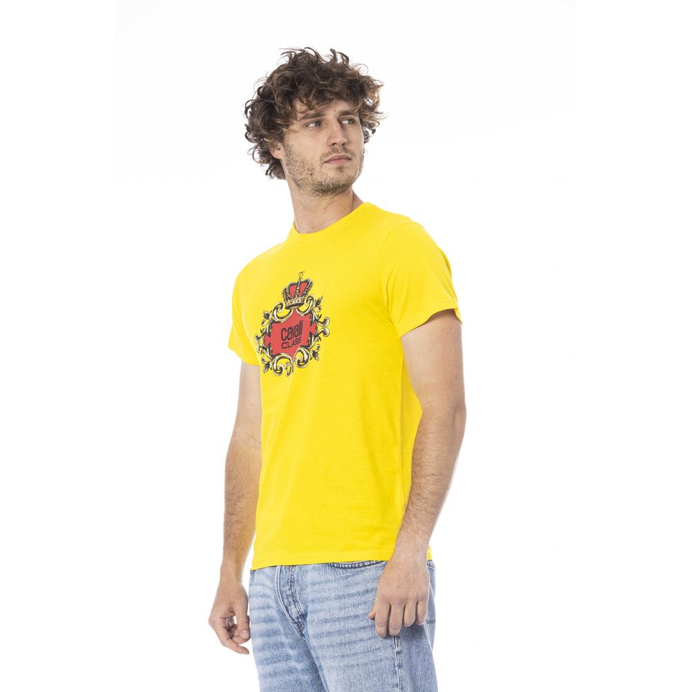 Cavalli Class Yellow Cotton Men T-Shirt-Cavalli Class-M-Urbanheer