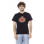 Cavalli Class Black Cotton Men T-Shirt-Cavalli Class-L-Urbanheer