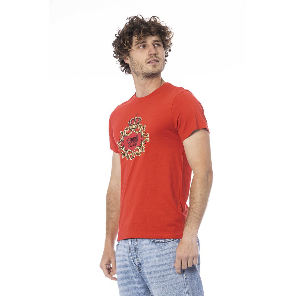 Cavalli Class Red Cotton Men T-Shirt-Cavalli Class-M-Urbanheer
