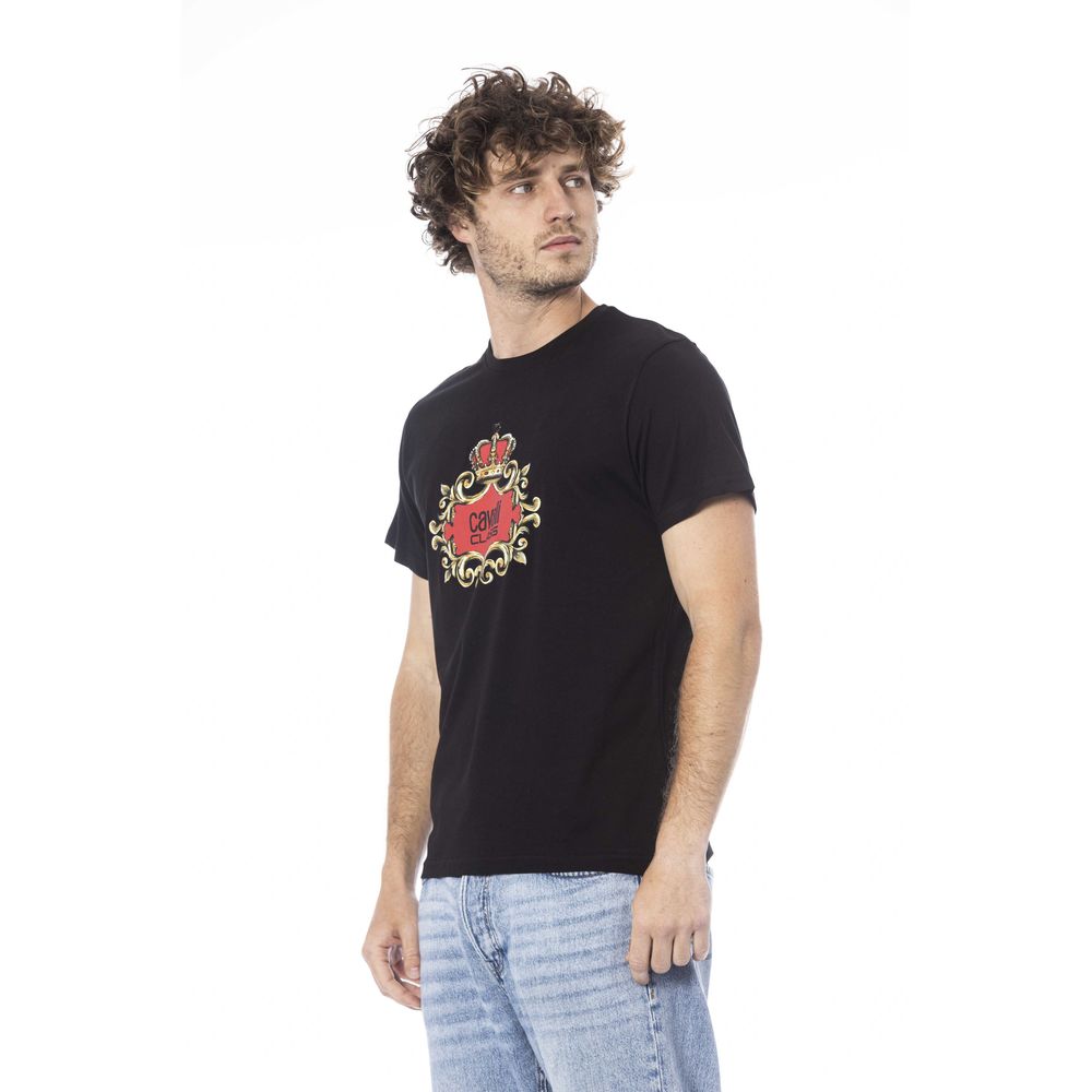 Cavalli Class Black Cotton Men T-Shirt-Cavalli Class-L-Urbanheer
