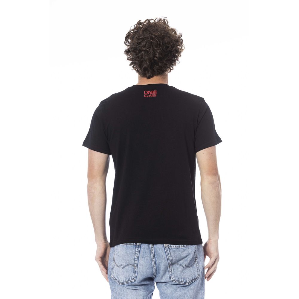 Cavalli Class Black Cotton Men T-Shirt-Cavalli Class-L-Urbanheer