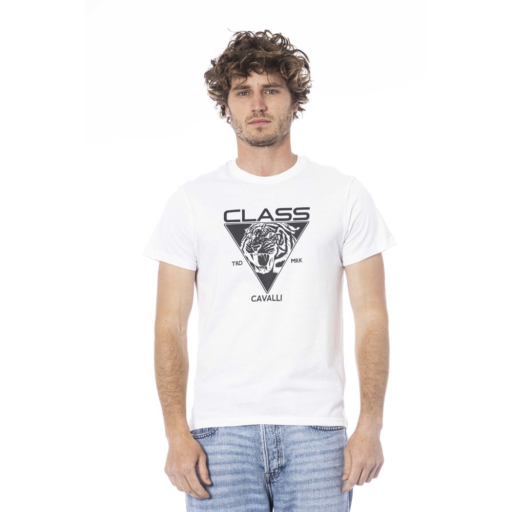 Cavalli Class White Cotton Men's T-Shirt-Cavalli Class-L-Urbanheer