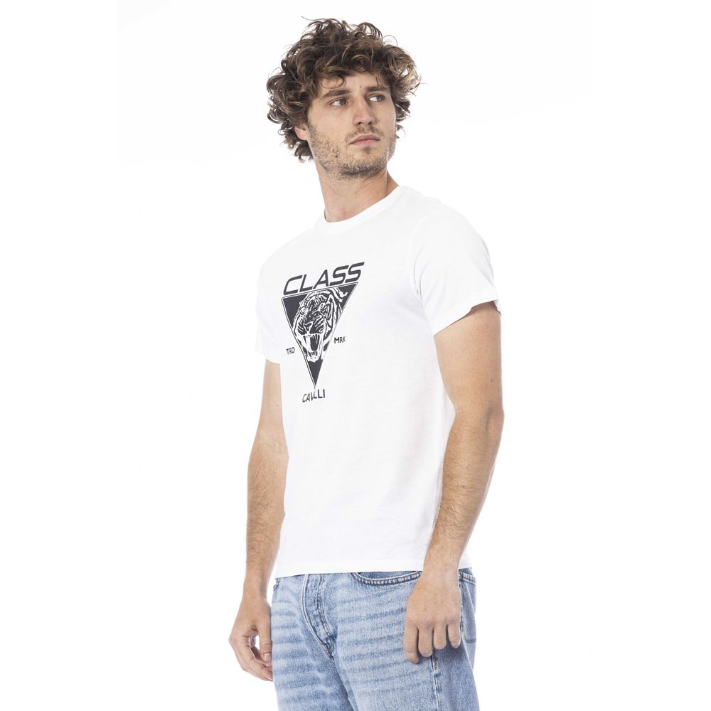 Cavalli Class White Cotton Men's T-Shirt-Cavalli Class-L-Urbanheer