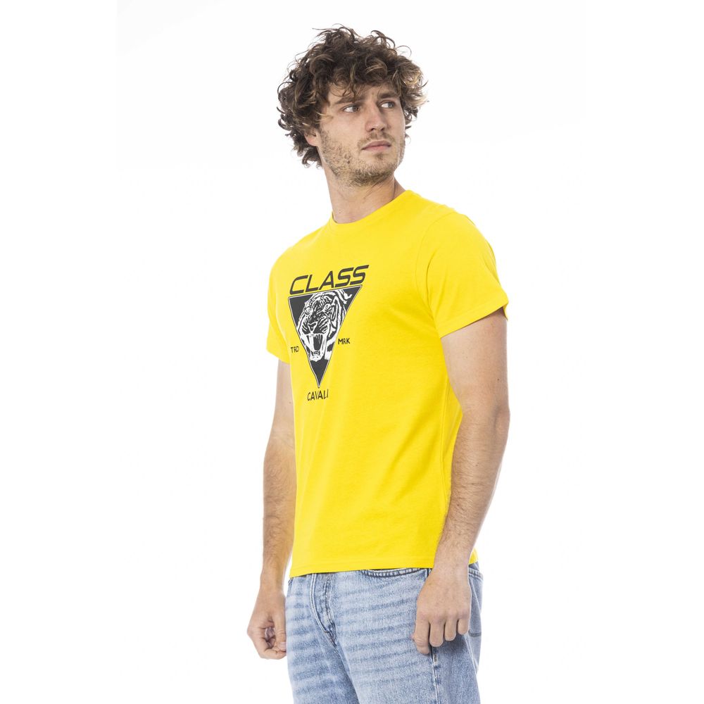 Cavalli Class Yellow Cotton Men T-Shirt-Cavalli Class-M-Urbanheer