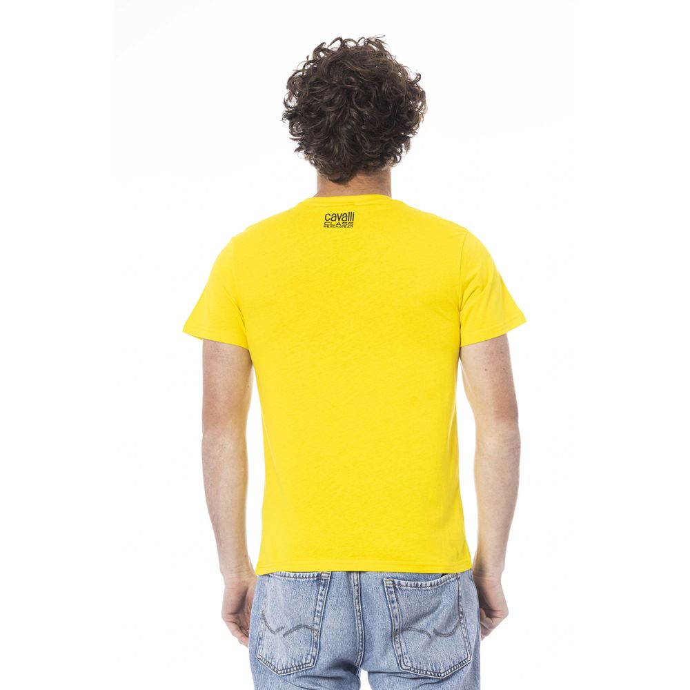 Cavalli Class Yellow Cotton Men T-Shirt-Cavalli Class-M-Urbanheer