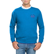 La Martina Light Blue Cotton Men Sweater-La Martina-S-Urbanheer