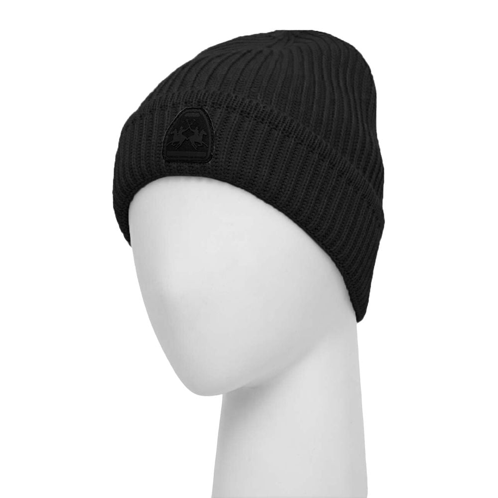La Martina Black Acrylic Men Beanie-La Martina-Urbanheer