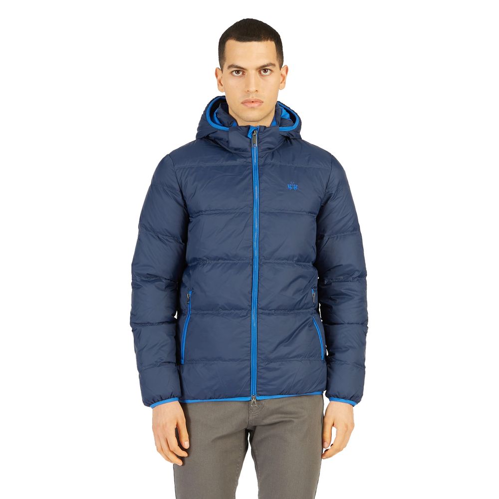 La Martina Blue Nylon Men's Jacket-La Martina-M-Urbanheer