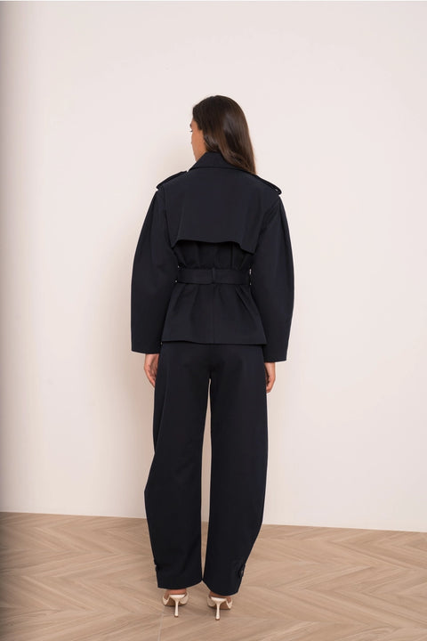Utility Short Belted Trench Jacket