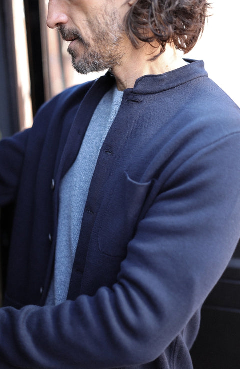 Midweight Cotton Knitted Nehru Jacket