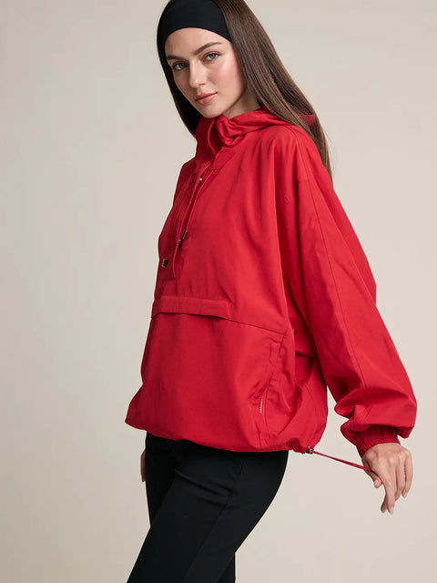 Oversized Hooded Anorak Pullover Jacket