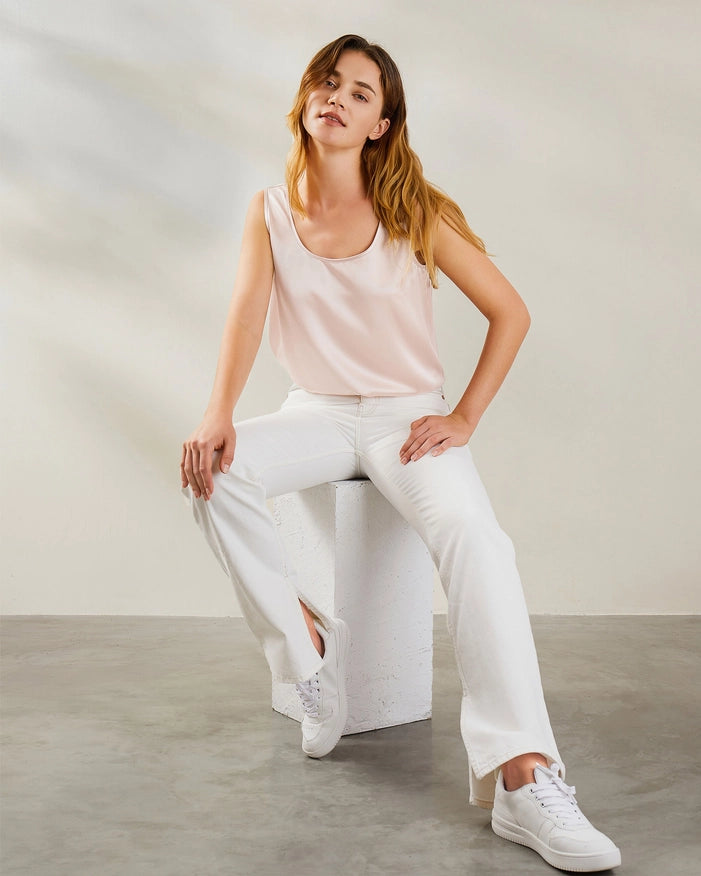 Reversible V&U Neck Silk Camisole Pale Pink-Camisole-MommeSilk-XS-Urbanheer