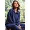 Modal Scuba Quarter Zip Funnel Neck Pullover - Smoky Navy