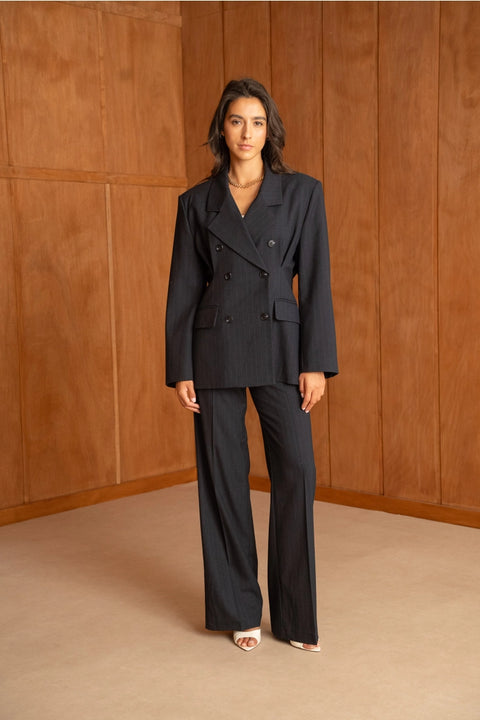 Billie Striped Straight-Leg Trousers