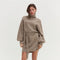 Audrina Turtleneck Sweater Dress with Tie Waist