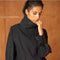 Urban Short Oversized Trench-Style Jacket with A Wrap Collar