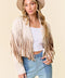 Cream Multi Color Fringe Open Front Jacket-Jacket-Saints & Hearts-S-Urbanheer