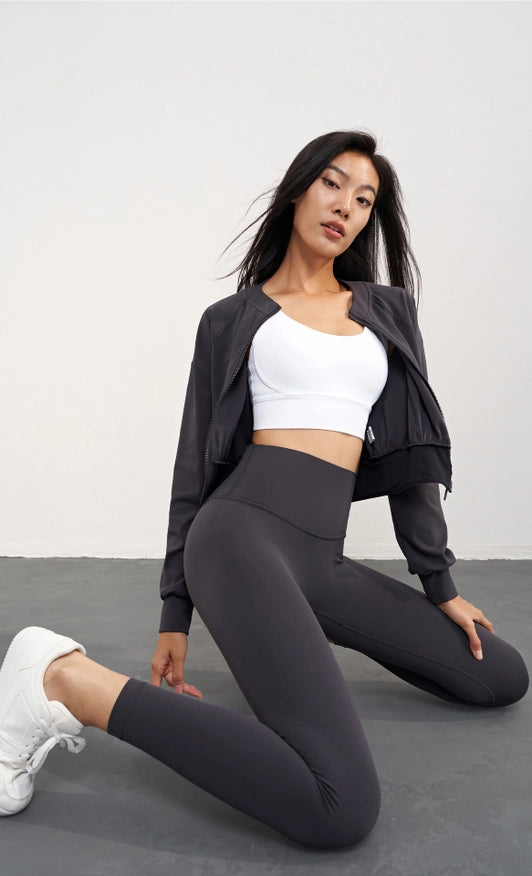 Evadne Element Zipper Boyfriend Bomber Jacket Black-JACKET-91thelabel-S-Urbanheer