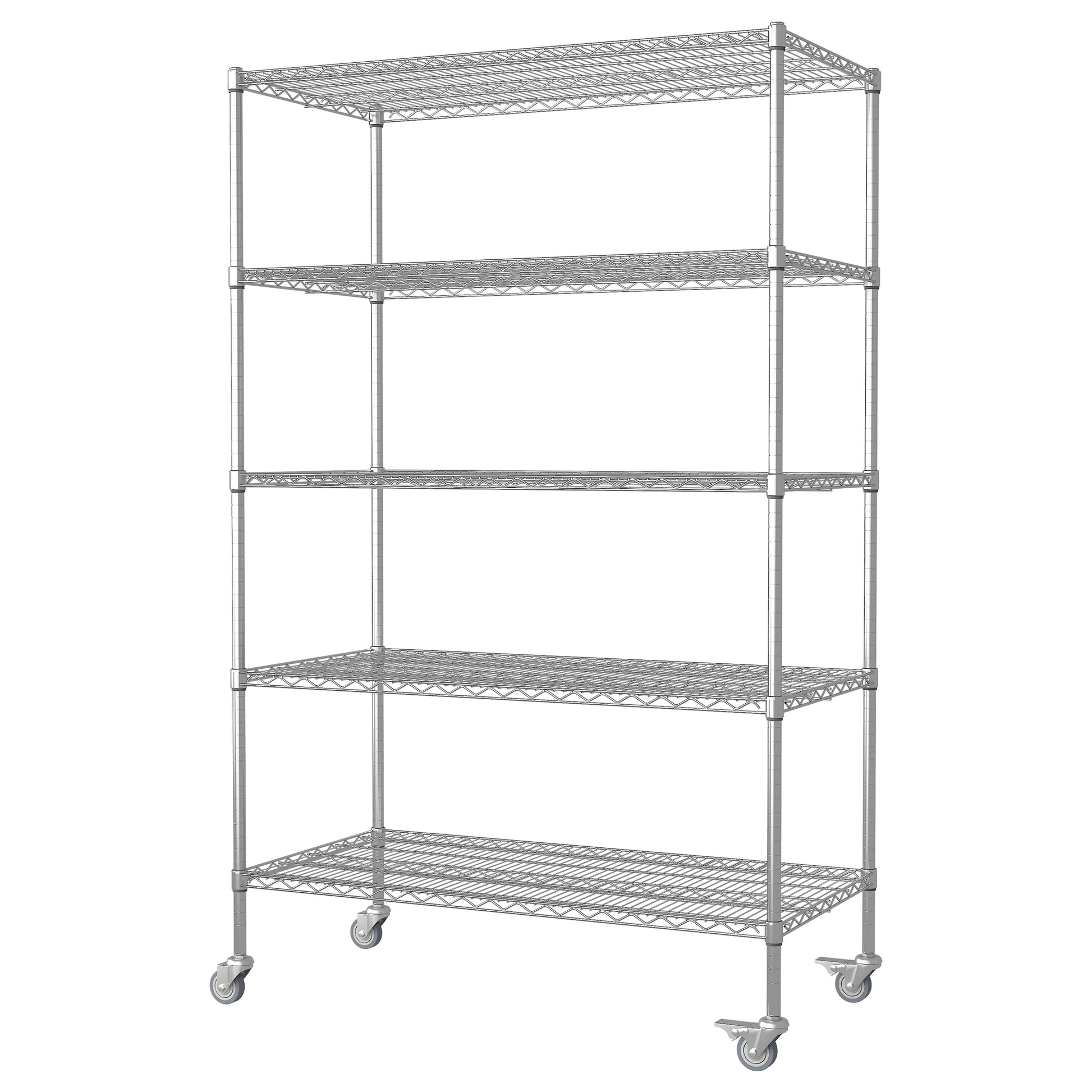 47''W x 24''D x 72''H 5 Tier Heavy Duty Adjustable Kitchen Shelving Unit, Wire Storage Shelves with-UH Decor-Default-Urbanheer
