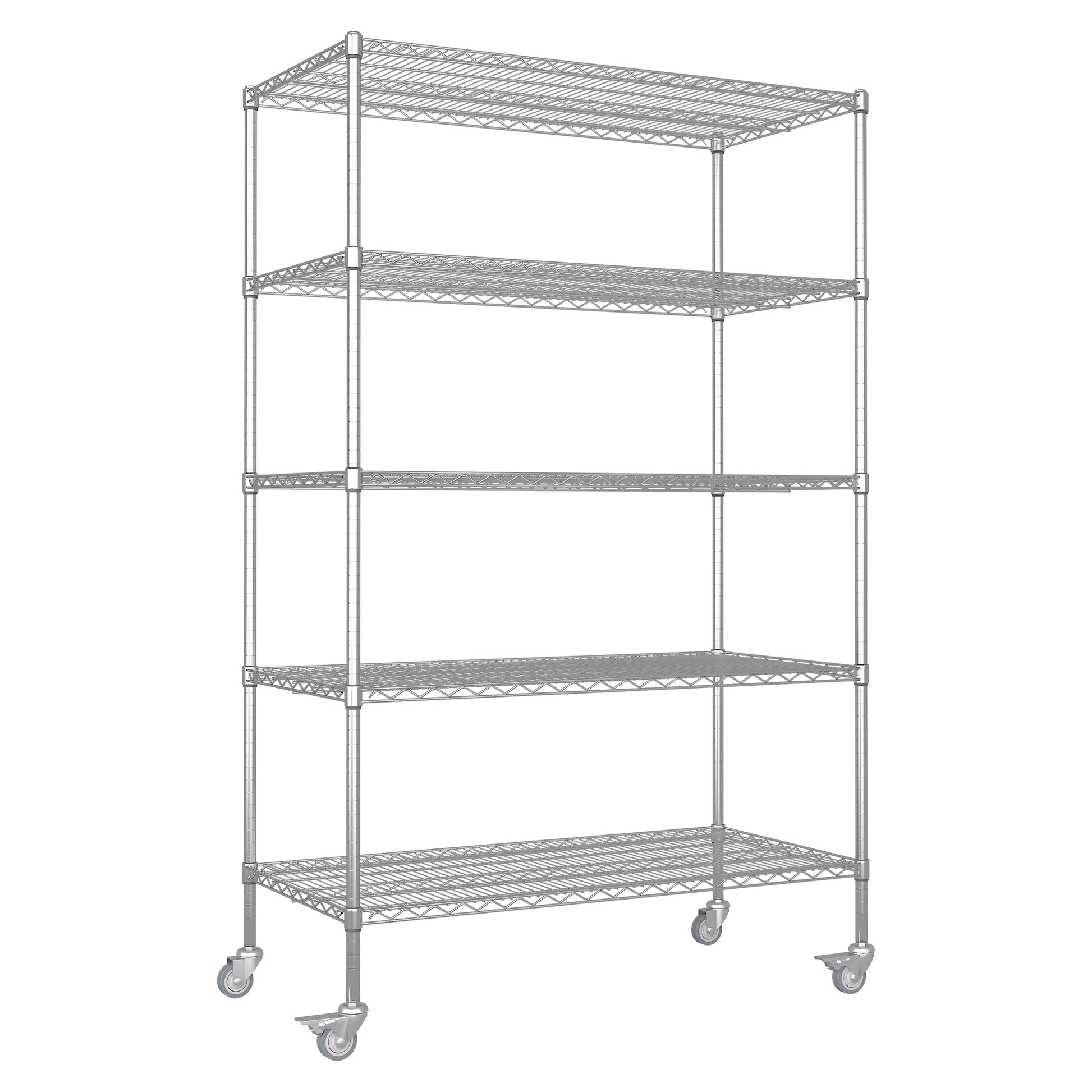 47''W x 24''D x 72''H 5 Tier Heavy Duty Adjustable Kitchen Shelving Unit, Wire Storage Shelves with-UH Decor-Default-Urbanheer
