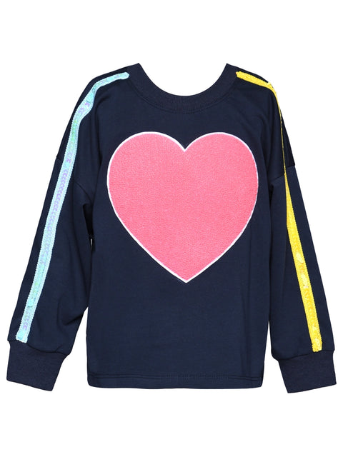 Long Sleeve Top with Heart Trim