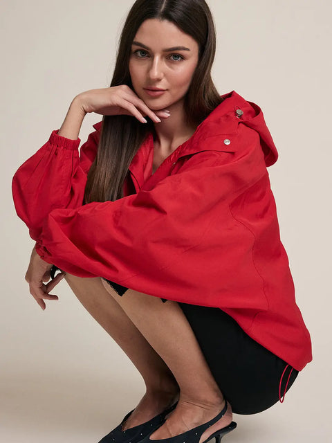 Oversized Hooded Anorak Pullover Jacket
