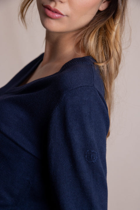 ROSE relaxed-fit jumper with a V-neck.